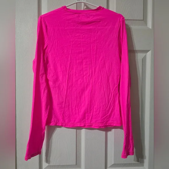SKIMS Hot Pink Fits Everybody Seamless Long Sleeve, Limited Edition Fuschia, EUC - Picture 5 of 9